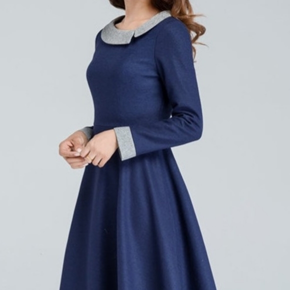 Blue and Grey Dress - Picture 3 of 5